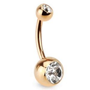 gold belly button piercing